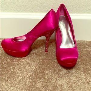 Royal pink studded heels